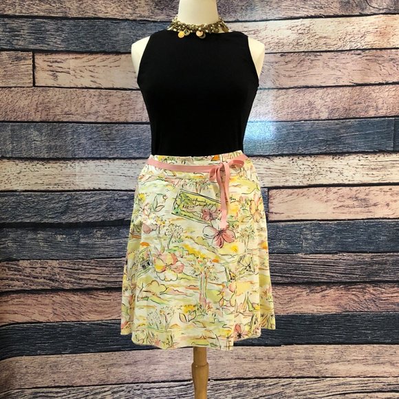 Vintage Express "Postcard Print" Skirt Size 10 - Picture 4 of 6
